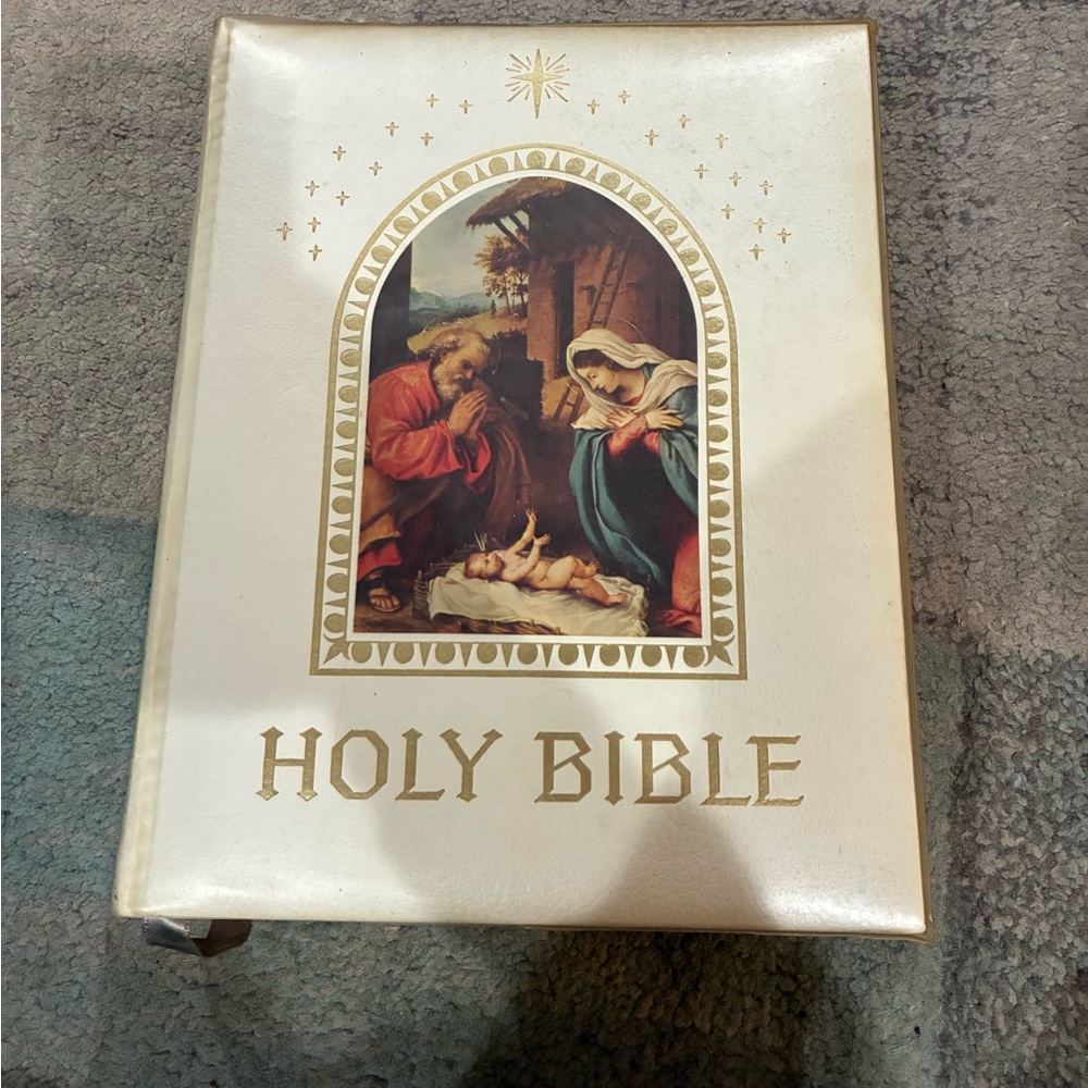 White and Gold Holy Bible 1960s